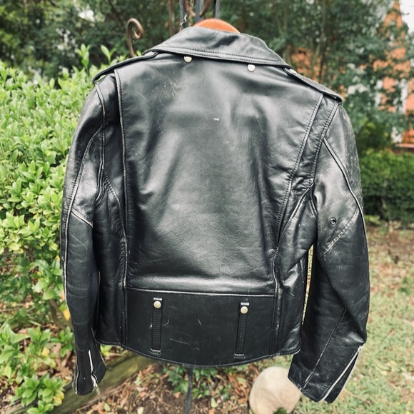Vintage Harley Davidson black leather motorcycle jacket mens 42 - Picture 9 of 10